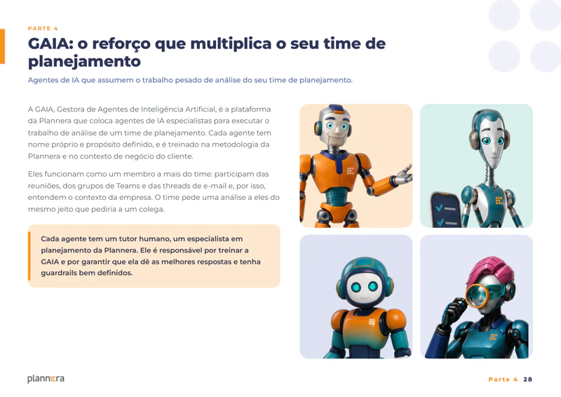 Página do e-book sobre a GAIA, o reforço que multiplica o time de planejamento